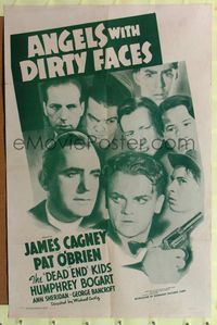 2e037 ANGELS WITH DIRTY FACES one-sheet R56 James Cagney, Pat O'Brien & Dead End Kids classic!