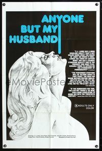 2e040 ANYONE BUT MY HUSBAND one-sheet '75 art of sexy C.J. Laing, directed by Roberta Findlay!
