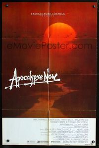 2e041 APOCALYPSE NOW advance 1sheet '79 Francis Ford Coppola, cool different Bob Peak art of sunset!