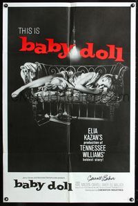 2e044 BABY DOLL one-sheet poster R70 Elia Kazan, classic image of sexy troubled teen Carroll Baker!