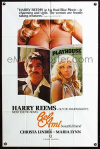 2e052 BEL AMI one-sheet '76 Harry Reems in European sex movie from Guy de Maupassant's erotic novel!