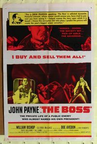 2e071 BOSS one-sheet '56 judges, Governors, pick-up girls, John Payne buys and sells them all!