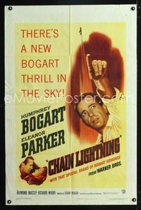 2e080 CHAIN LIGHTNING one-sheet poster '49 great artwork of military test pilot Humphrey Bogart!