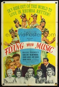 2e140 FLYING WITH MUSIC 1sheet '42 sky-ride out of this world to love in rhumba rhythm, Hal Roach!