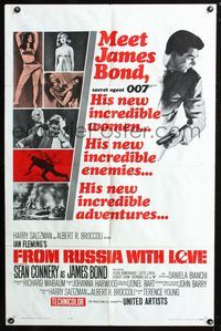 2e146 FROM RUSSIA WITH LOVE style A 1sh '64 Sean Connery is Ian Fleming's James Bond 007!