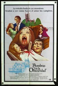 2e194 HOUSE OF DARK SHADOWS Spanish/U.S. 1sheet '70 how vampires do it, a bizarre act of unnatural lust!