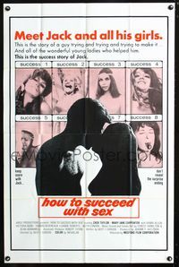 2e195 HOW TO SUCCEED WITH SEX one-sheet poster '69 the story of Jack who seduces eight sexy women!