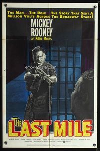 2e240 LAST MILE one-sheet movie poster '59 great art of Mickey Rooney as Killer Mears on Death Row!