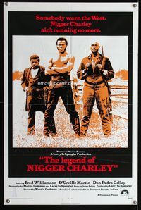 2e249 LEGEND OF NIGGER CHARLEY int'l one-sheet movie poster '72 Fred Williamson, Slave to Outlaw!