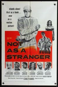2e343 NOT AS A STRANGER one-sheet '55 doctor Robert Mitchum, Olivia De Havilland, Frank Sinatra