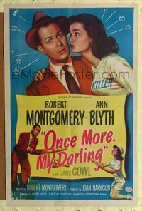 2e353 ONCE MORE MY DARLING 1sheet '49 great romantic images of Robert Montgomery & pretty Ann Blyth!