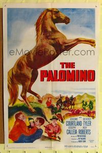 2e366 PALOMINO one-sheet movie poster R56 great image of horse standing on rear legs!