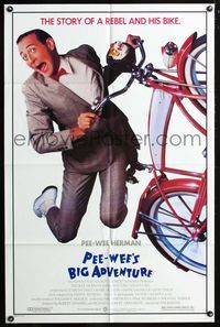 2e374 PEE-WEE'S BIG ADVENTURE 1sheet '85 Tim Burton, best image of Paul Reubens & his beloved bike!
