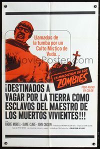2e388 PLAGUE OF THE ZOMBIES Spanish/U.S. one-sheet poster '66 Hammer horror, great undead monster image!