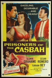 2e400 PRISONERS OF THE CASBAH one-sheet '53 dazzling, desirable, and deadly sexy Gloria Grahame!