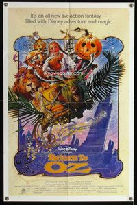 2e429 RETURN TO OZ one-sheet movie poster '85 Walt Disney, cool art of cast by Drew Struzan!
