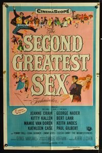2e449 SECOND GREATEST SEX one-sheet poster '55 Jeanne Crain & Mamie Van Doren singin' and dancin'!