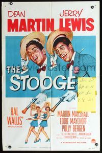 2e502 STOOGE one-sheet movie poster '52 artwork of vaudeville team Dean Martin & Jerry Lewis!