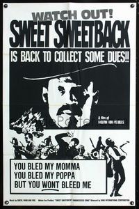 2e523 SWEET SWEETBACK'S BAADASSSSSS SONG 1sh R70s Melvin Van Peebles is back to collect some dues!!