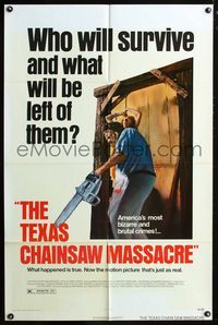 2e539 TEXAS CHAINSAW MASSACRE Bryanston one-sheet '74 Tobe Hooper cult classic slasher horror!