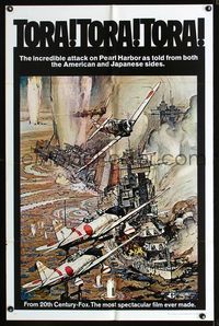 2e556 TORA TORA TORA one-sheet poster '70 the re-creation of the incredible attack on Pearl Harbor!