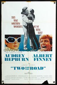2e571 TWO FOR THE ROAD one-sheet '67 Audrey Hepburn, Albert Finney, directed by Stanley Donen!