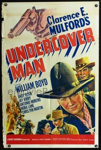 2e576 UNDERCOVER MAN one-sheet movie poster '42 great artwork of William Boyd as Hopalong Cassidy!