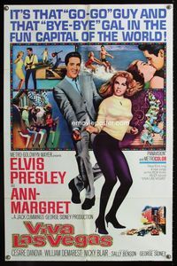 2e002 VIVA LAS VEGAS 1sh '64 many artwork images of Elvis Presley & sexy Ann-Margret!