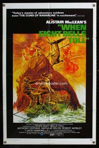 2e600 WHEN EIGHT BELLS TOLL one-sheet movie poster '71 from Alistair MacLean's novel, cool artwork!