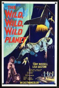 2e605 WILD, WILD, WILD PLANET one-sheet poster '65 I Criminali Della Galassia, cool Italian sci-fi!