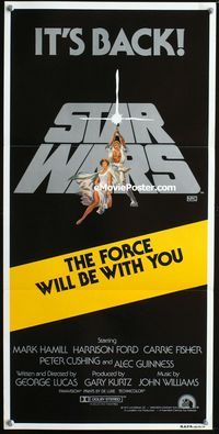 2f418 STAR WARS Australian daybill poster R81 George Lucas classic sci-fi epic, The Force is back!
