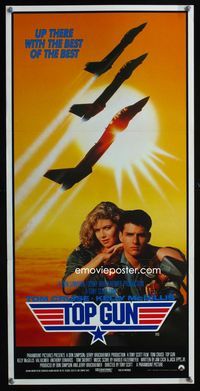 2f456 TOP GUN Australian daybill '86 great image of Tom Cruise & Kelly McGillis, Navy fighter jets!