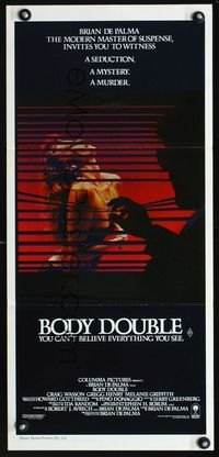 2f056 BODY DOUBLE Australian daybill movie poster '84 Brian De Palma, sexy Melanie Griffith!