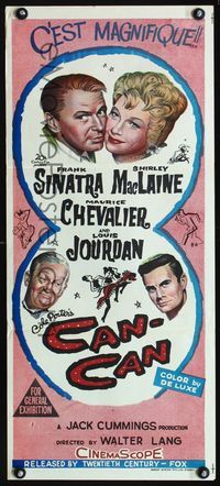 2f082 CAN-CAN Aust daybill '60 Frank Sinatra, Shirley MacLaine, Maurice Chevalier, Louis Jourdan
