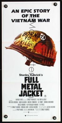 2f200 FULL METAL JACKET Australian daybill poster '87 Stanley Kubrick bizarre Vietnam War movie!