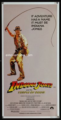 2f250 INDIANA JONES & THE TEMPLE OF DOOM whip style Australian daybill poster '84 Harrison Ford