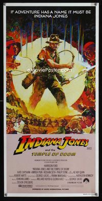 2f248 INDIANA JONES & THE TEMPLE OF DOOM Vaughan art style Aust daybill '84 Harrison Ford by Mike Vaughan!