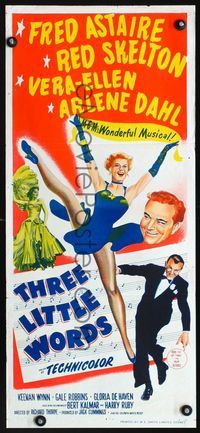 2f448 THREE LITTLE WORDS Aust daybill '50 art of Astaire, Red Skelton & sexy dancing Vera-Ellen!