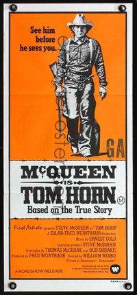 2f454 TOM HORN Australian daybill '80 they couldn't bring enough men to bring Steve McQueen down!