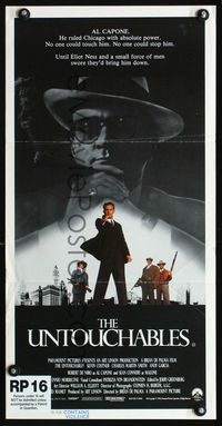 2f466 UNTOUCHABLES Aust daybill '87 Kevin Costner, Robert De Niro, Sean Connery, Brian De Palma