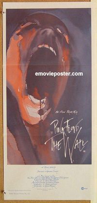 2f474 WALL Australian daybill movie poster '82 Pink Floyd, Roger Waters, rock & roll, great artwork!