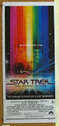 2f415 STAR TREK Australian daybill poster '79 William Shatner, Leonard Nimoy, great Bob Peak art!