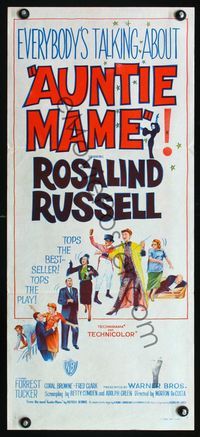 2f030 AUNTIE MAME Aust daybill '58 classic Rosalind Russell family comedy from play and novel!