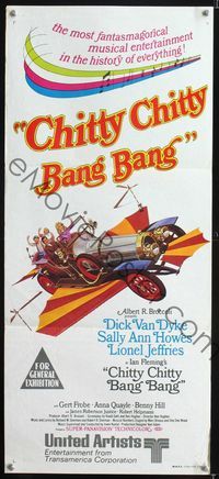 2f101 CHITTY CHITTY BANG BANG Australian daybill poster '69 Dick Van Dyke in wacky flying machine!