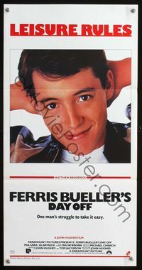 2f182 FERRIS BUELLER'S DAY OFF Aust daybill '86 Matthew Broderick in John Hughes teen classic!