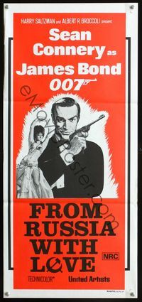 2f199 FROM RUSSIA WITH LOVE Australian daybill R70s Sean Connery is Ian Fleming's James Bond 007!