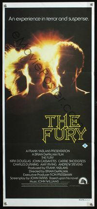 2f203 FURY Australian daybill '78 Brian De Palma, Kirk Douglas, an experience in terror & suspense!