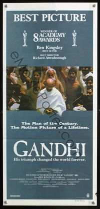 2f206 GANDHI Australian daybill '82 Ben Kingsley as The Mahatma, directed by Richard Attenborough!