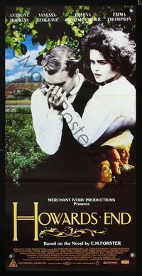 2f239 HOWARDS END Australian daybill '92 Helena Bonham Carter is pursued, Ivory/Merchant/Jhabvala