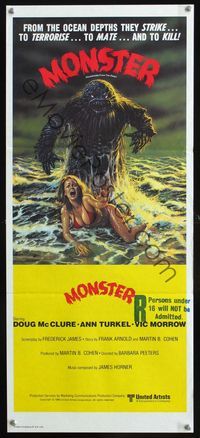 2f240 HUMANOIDS FROM THE DEEP Australian daybill poster '80 classic sexy horror artwork, Monster!
